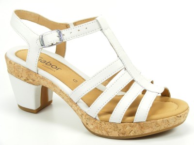 Gabor Schuhe Damen Sandalen Sandaletten Kork Weite G weiss 42 733 50